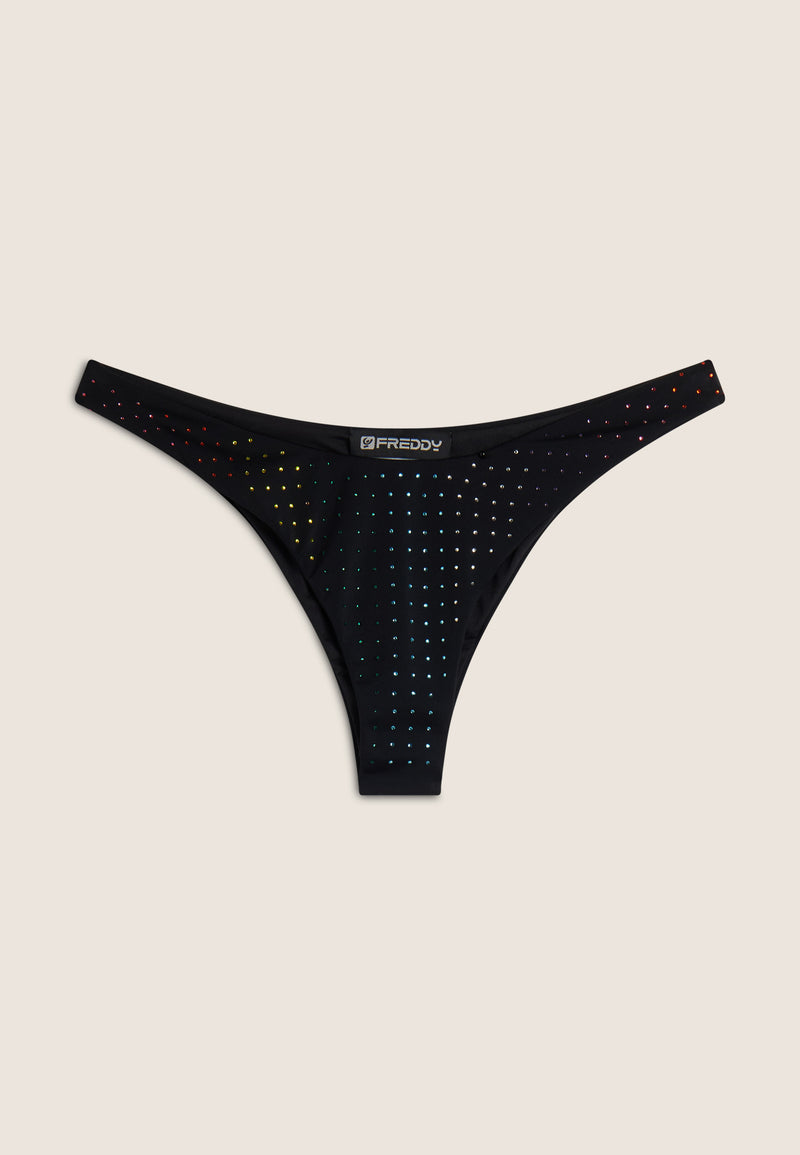 Bikinihose mit Strassverzierung - BLACK