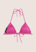 Triangel-Bikinioberteil mit Allover-Logo-Print - FUCHSIA