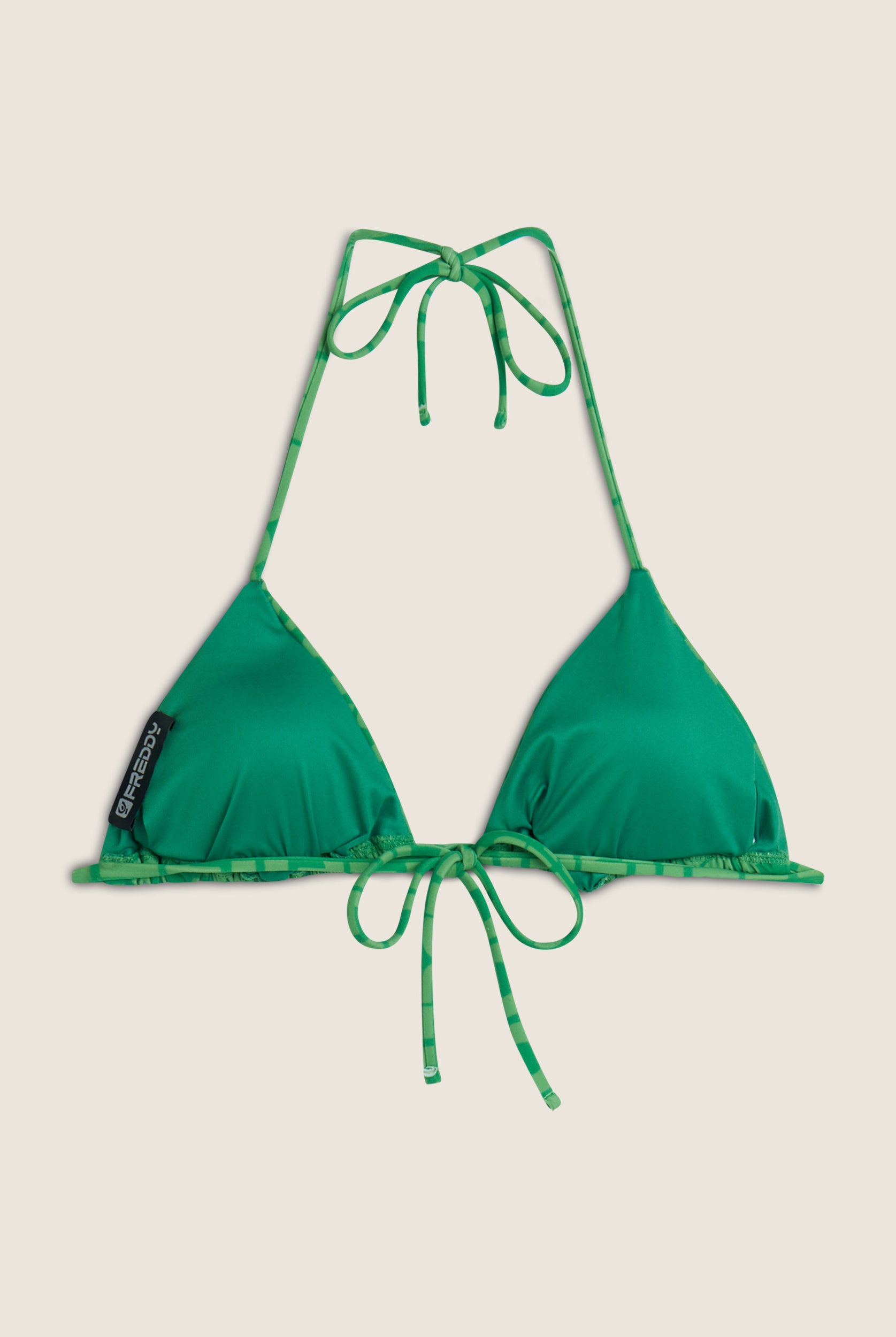 Triangel-Bikinioberteil mit Allover-Logo-Print - GREEN