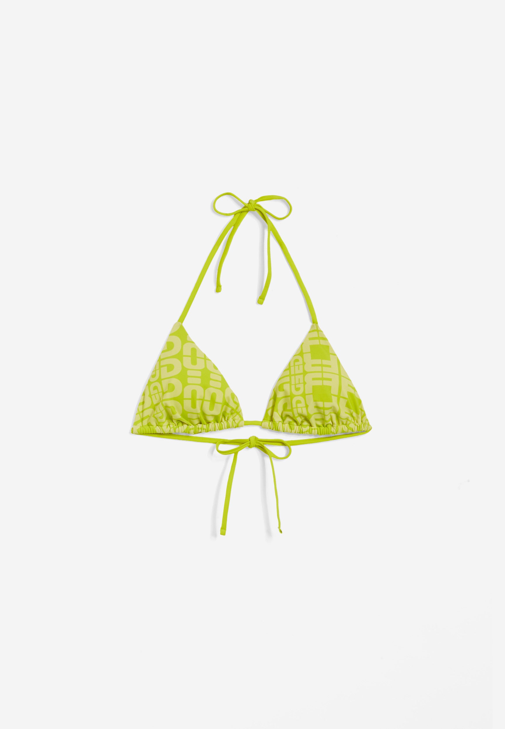 Triangel-Bikinioberteil mit Allover-Logo-Print - LIME