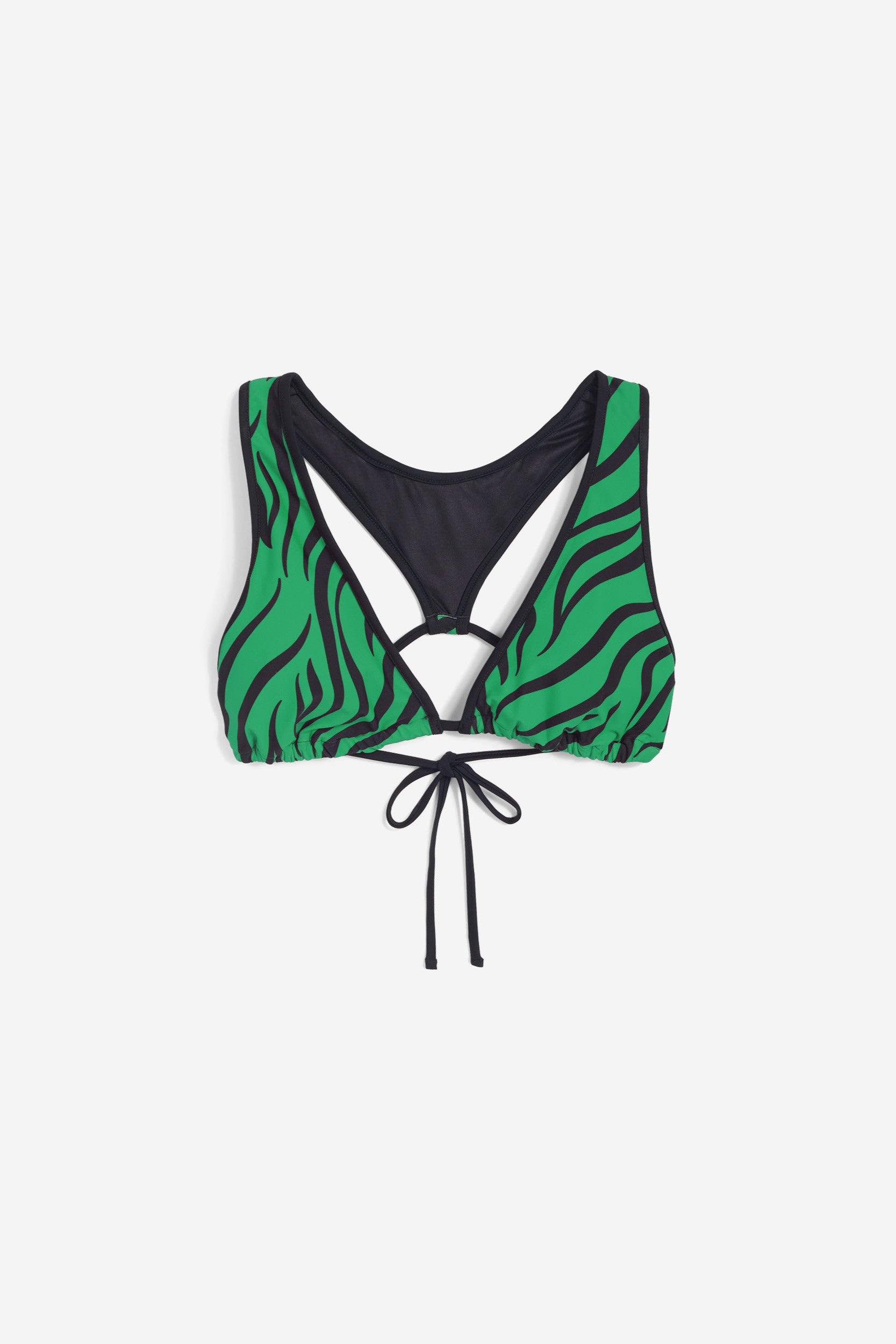 Triangel-Bikinioberteil mit Zebramuster - GREEN