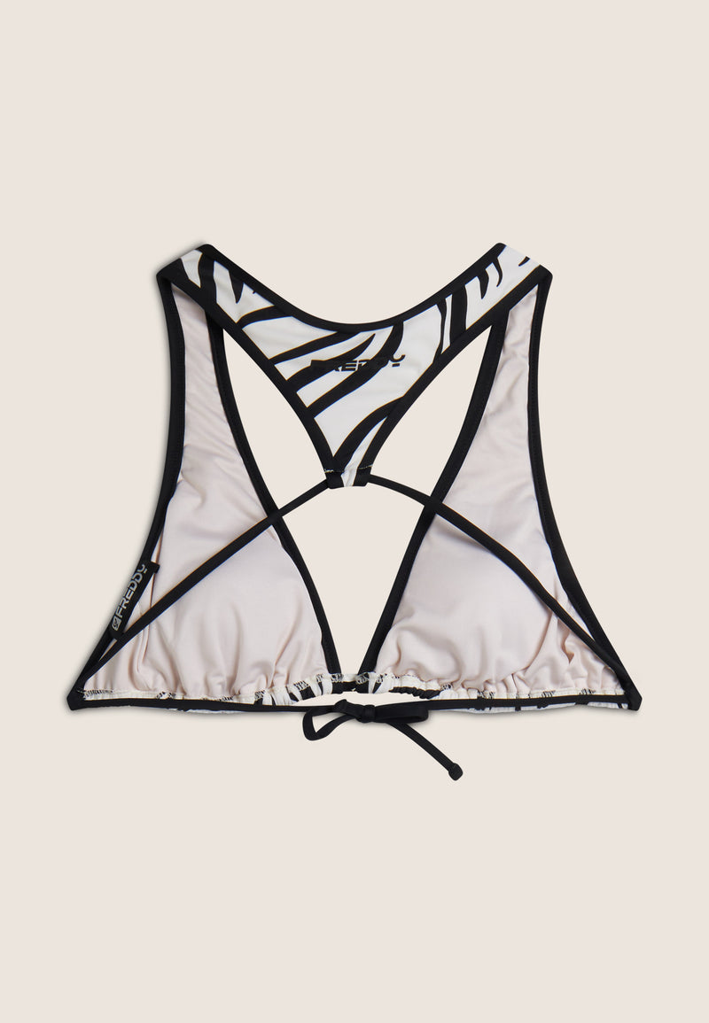 Triangel-Bikinioberteil mit Zebramuster - ZEBRA