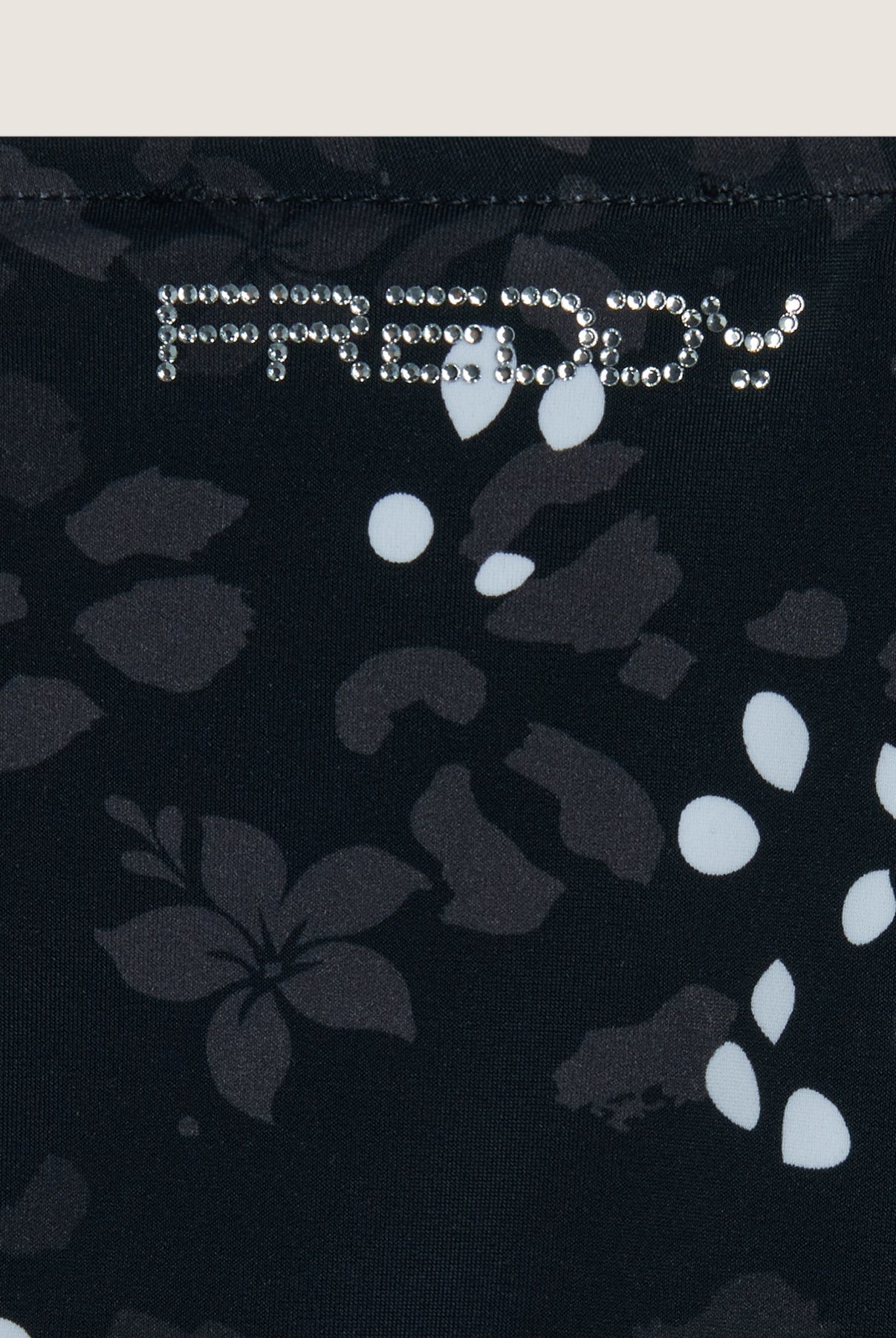 String-Bikinihose mit Blumenmuster - BLACK