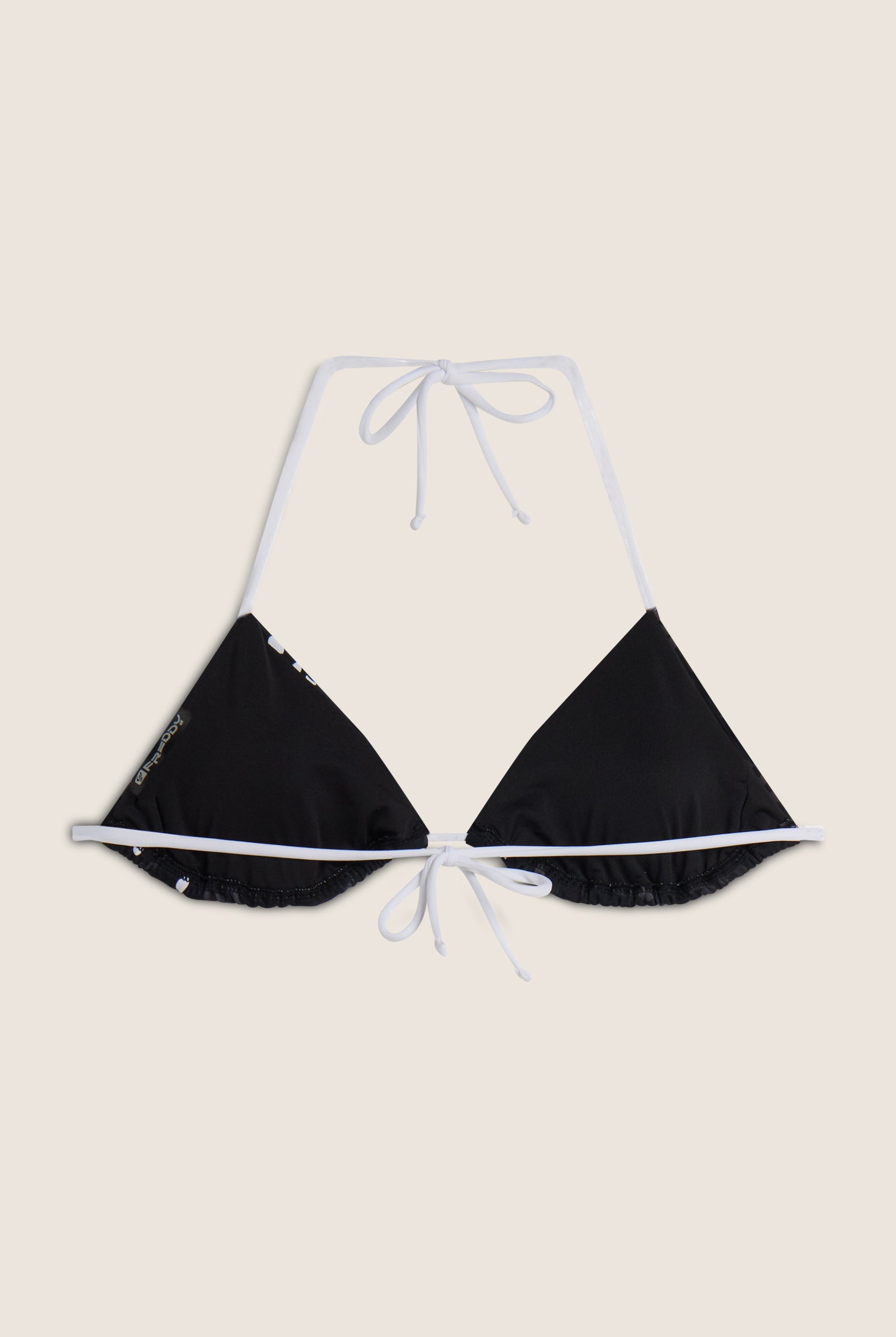 Triangel-Bikinioberteil mit Blumenmuster - BLACK