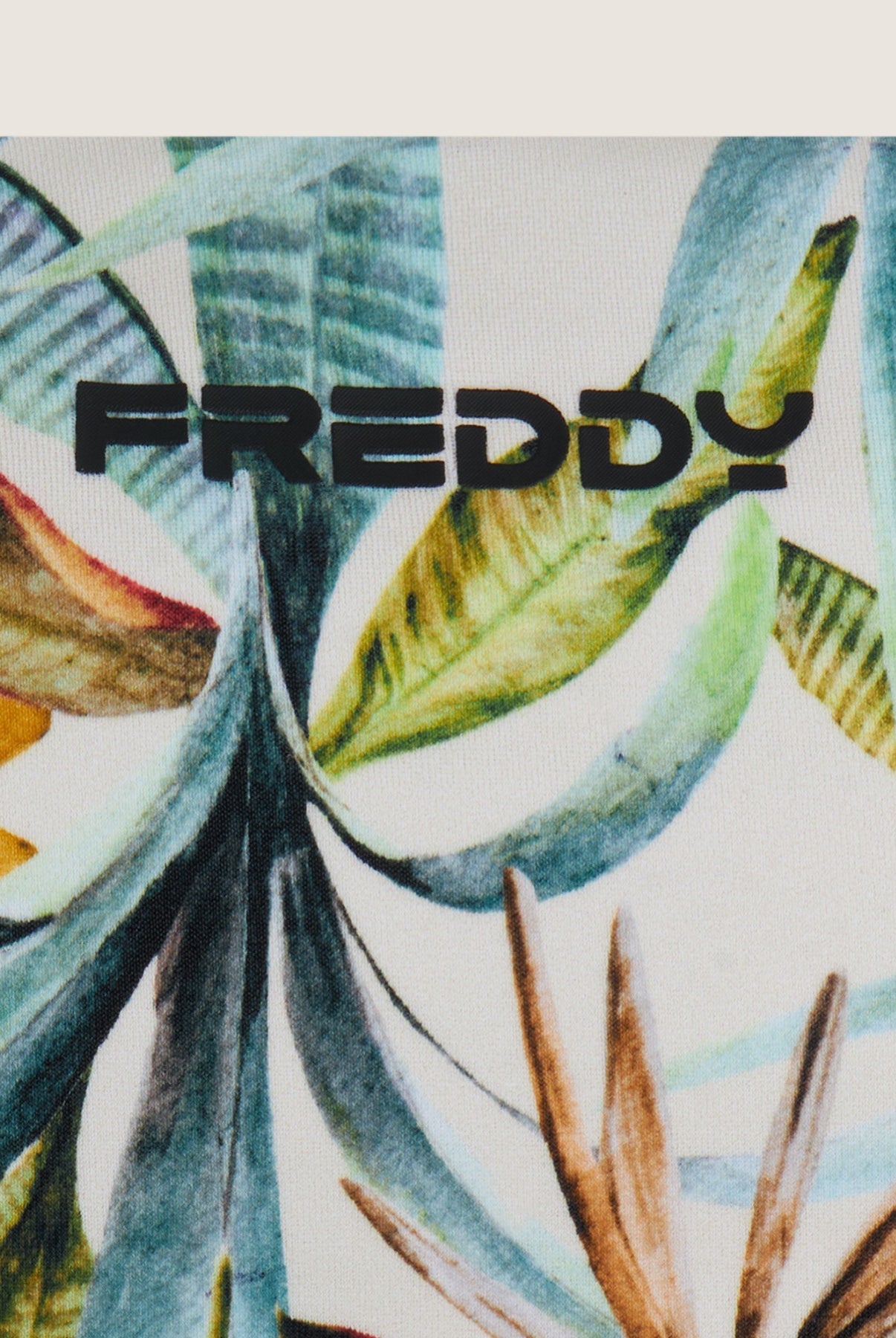 Bandeau-Bikinioberteil mit tropischem Print - SAND