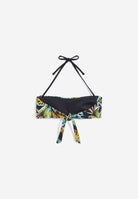 Bandeau-Bikinioberteil mit tropischem Print - BLACK