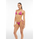 Triangel-Bikinioberteil mit Allover-Logo-Print - FUCHSIA