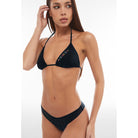 Bikinihose mit Strassverzierung - BLACK