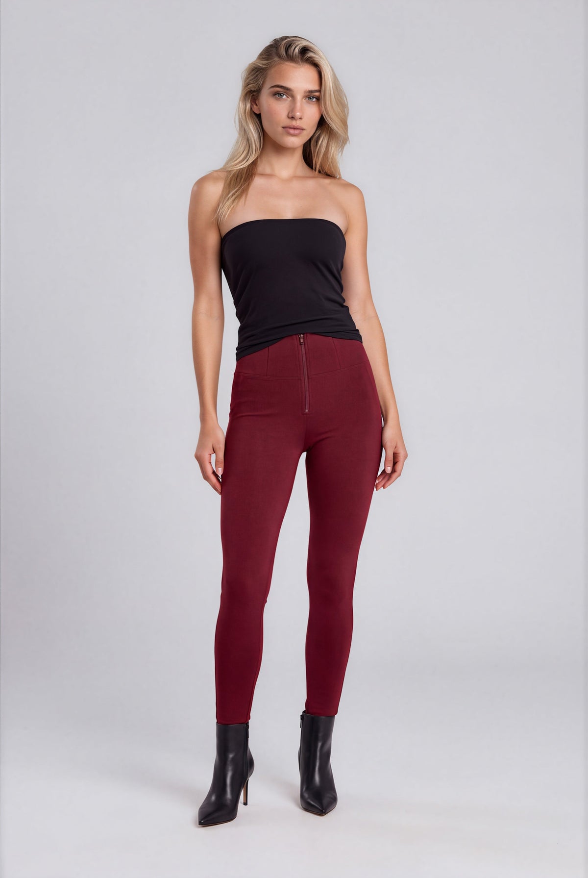 WR.UP Push-Up High Waist Skinny Pants - Cabernet Red