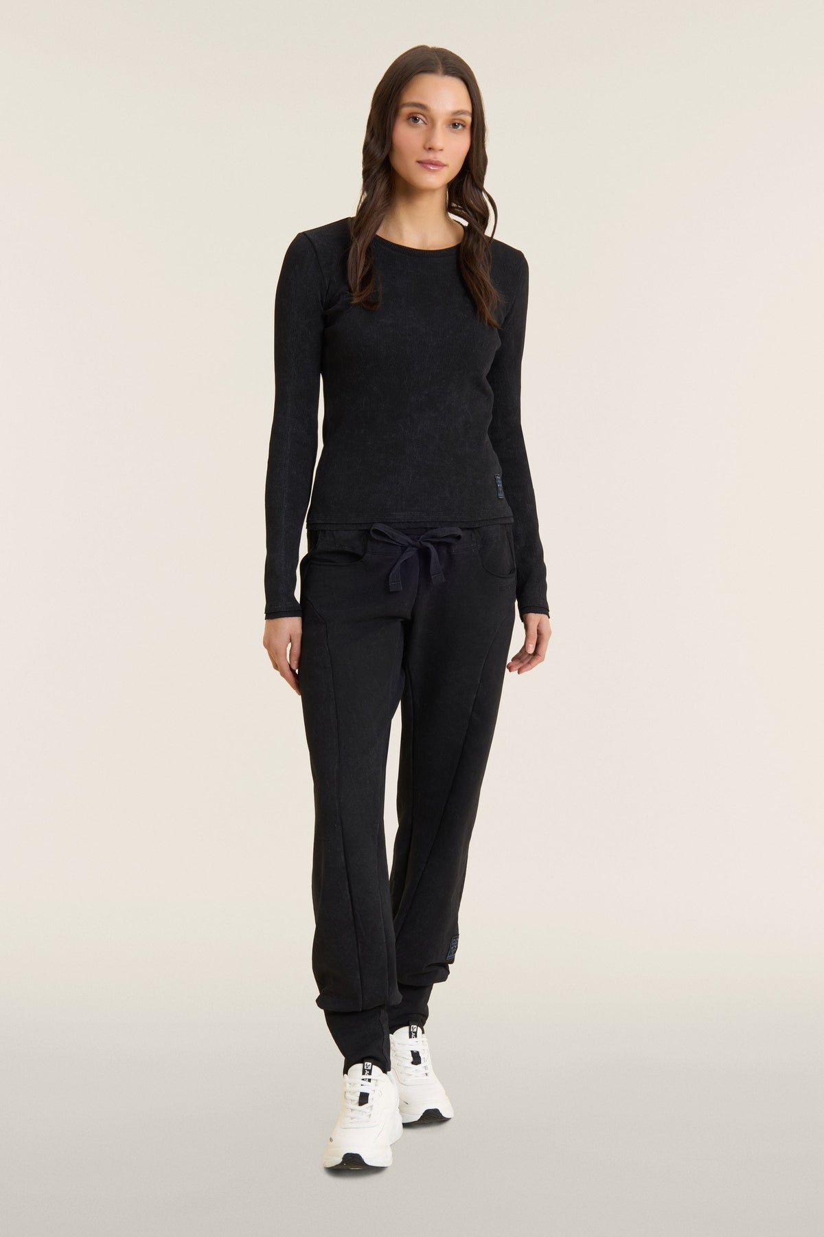 Washed joggers with 50 Years of Movement patch - Black