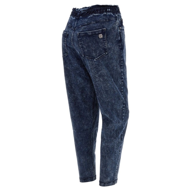 Freddy Fit Jeans - 7/8 Super High Waist Regular - Paperbag Waist - J82B - Bleached Denim - Blue Seam