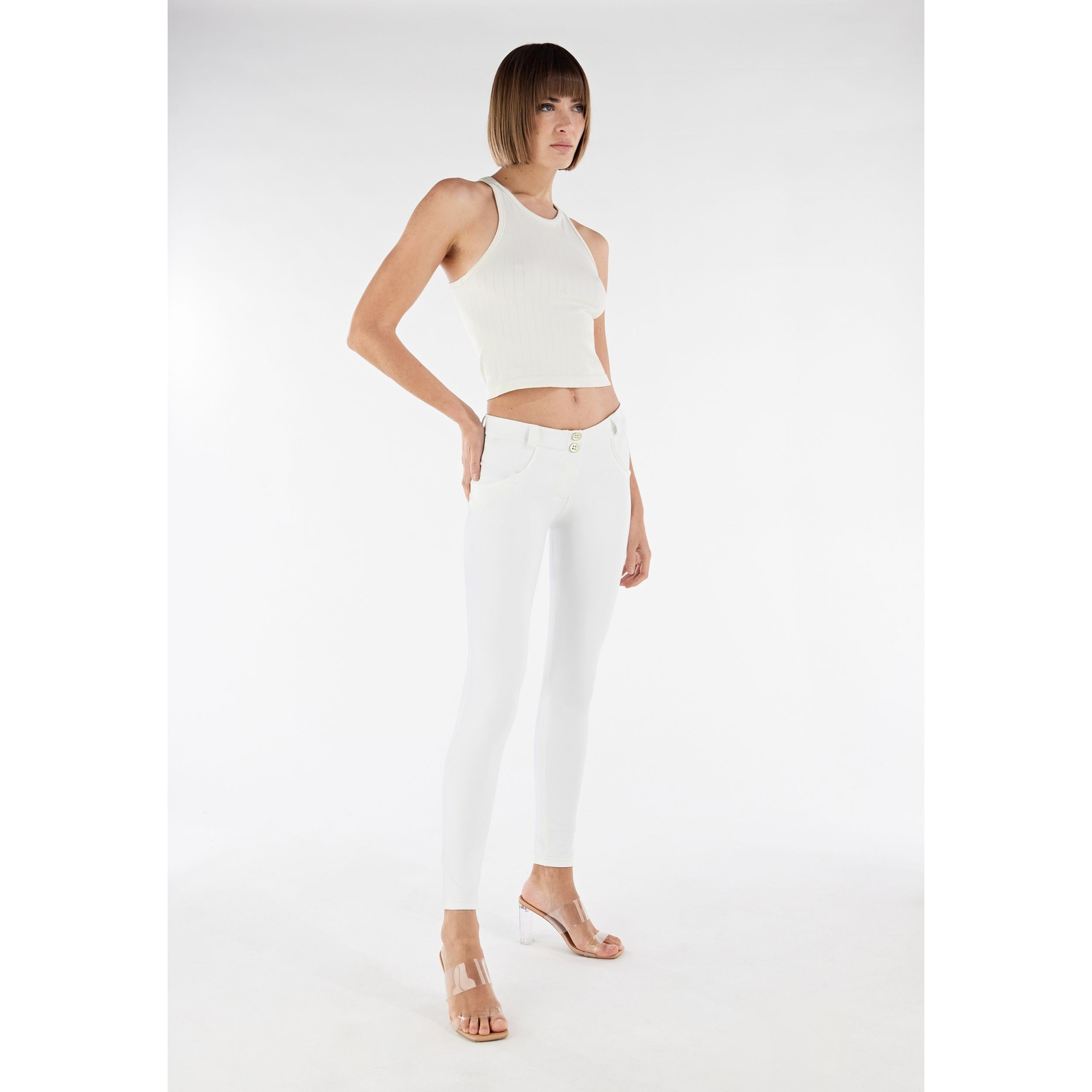 Freddy WR.UP® Eco Vegan Leather - Low Waist Super Skinny - W0 - White