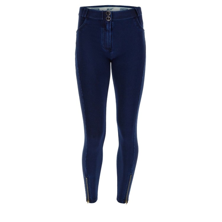 Freddy WR.UP® Push-Up Jeans - 7/8 Regular High Waist Super Skinny - J0B - Dark Denim - Blue Seam