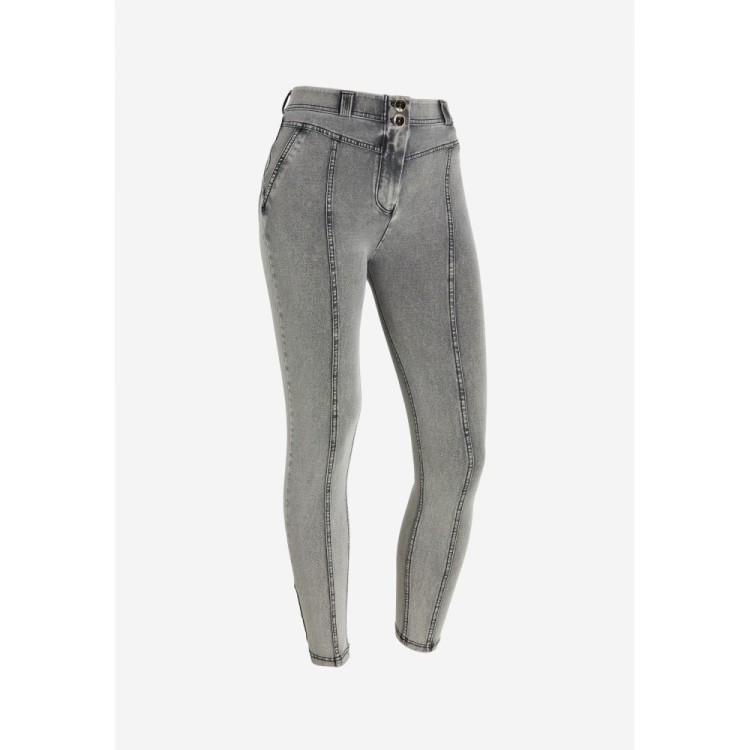 Freddy WR.UP® Jeans - 7/8 Regular High Waist Super Skinny - With Middle Seam - J3N - Gray – Black Seams