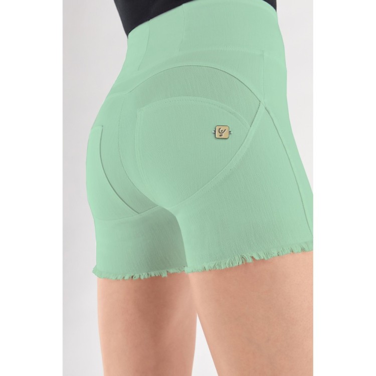 Freddy WR.UP® Denim Effect - High Waist Shorts - Frayed Hemline - D50 - Green Ash