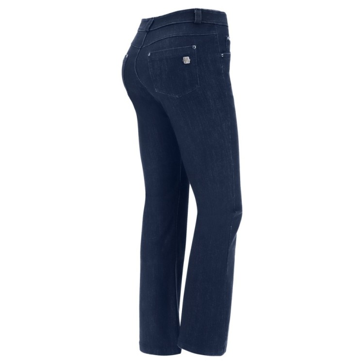 Freddy Fit Jeans - Cropped Flare Jeans in Stretch Denim - J0B - Dark Denim - Blue Seam