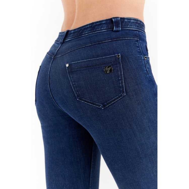 Freddy Fit Jeans - Straight Jeans in Stretch Denim - J0B - Dark Denim - Blue Seam