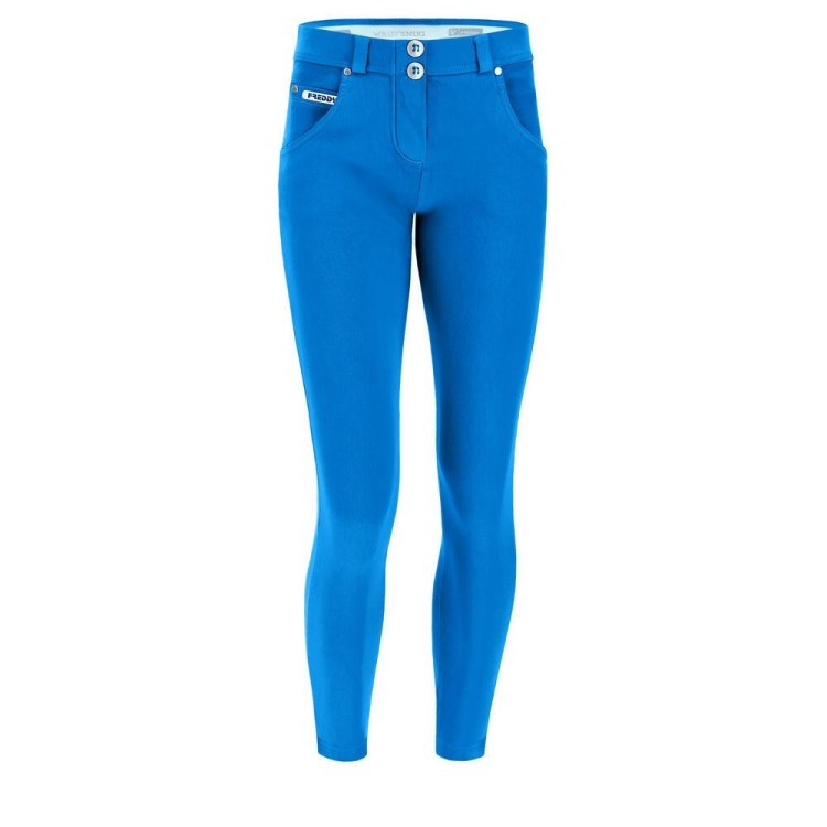 Freddy WR.UP® Snug Eco - Regular Waist Super Skinny - 7/8 Length - Garment Dyed - B1150 - Diva Blue