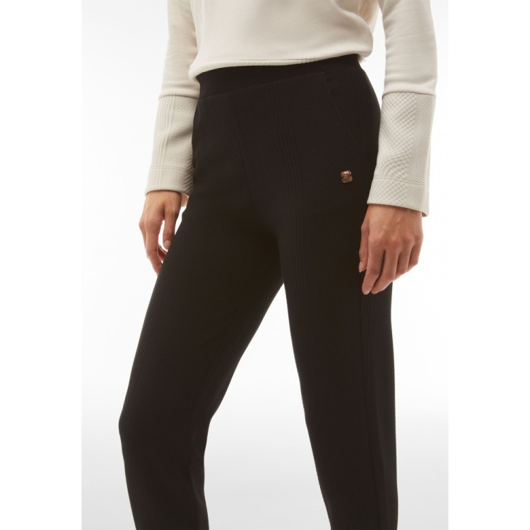 Bonded fleece trousers with the look of cable-knit wool - N