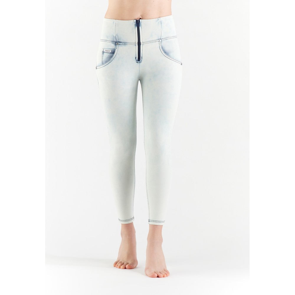 Freddy WR.UP® Snug Denim - 7/8 High Waist Super Skinny - J94B - White Blue Denim - Blue Seam