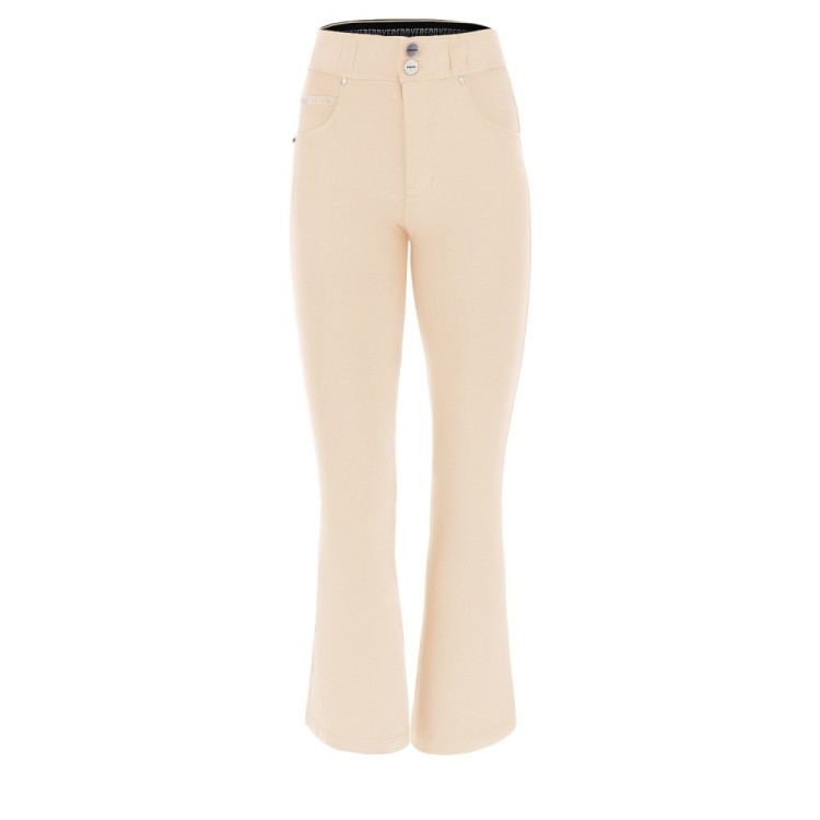 Freddy N.O.W.® Pants - 7/8 Mid Waist Flare - Garment Dyed - Z115 - Macadamia