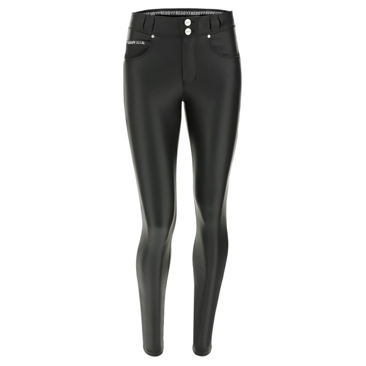 Freddy N.O.W.® Vegan Leather Comfort Pants - Mid Waist Skinny - Black - N0