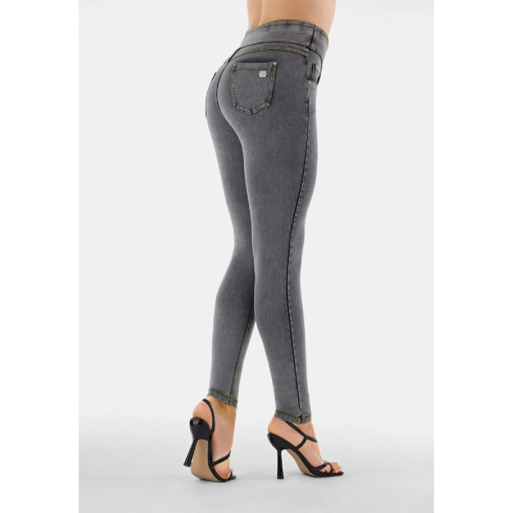 Freddy N.O.W.® Yoga Jeans - Mid Waist Skinny - J3Y - Gray – Yellow Seams