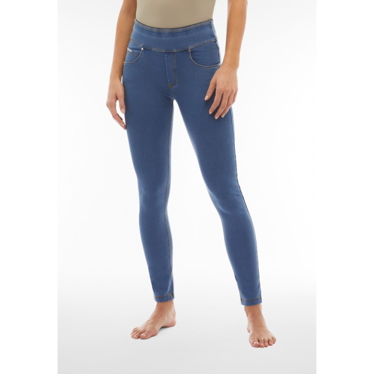 Freddy N.O.W.® Yoga Comfort Jeans - Mid Waist Skinny - Clear Blue Denim - Yellow Seam - J4Y