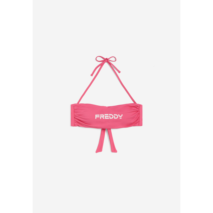 Freddy Bandeau-Bikinioberteil mit Freddy Logo - FUCHSIA