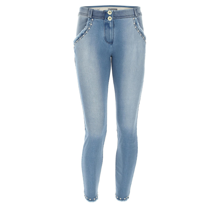 Freddy WR.UP® Denim Effect - Regular Waist Skinny - 7/8 Length - True Denim Front - J4B - Light Blue Denim