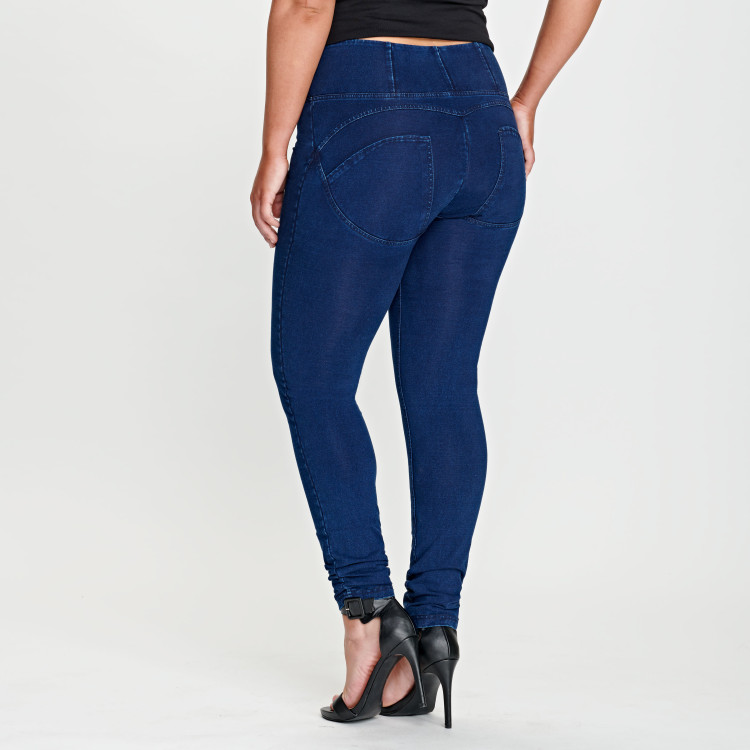 WR.UP® Denim Effect - High Waist Skinny - J0B - Dark Denim - Blue Seam