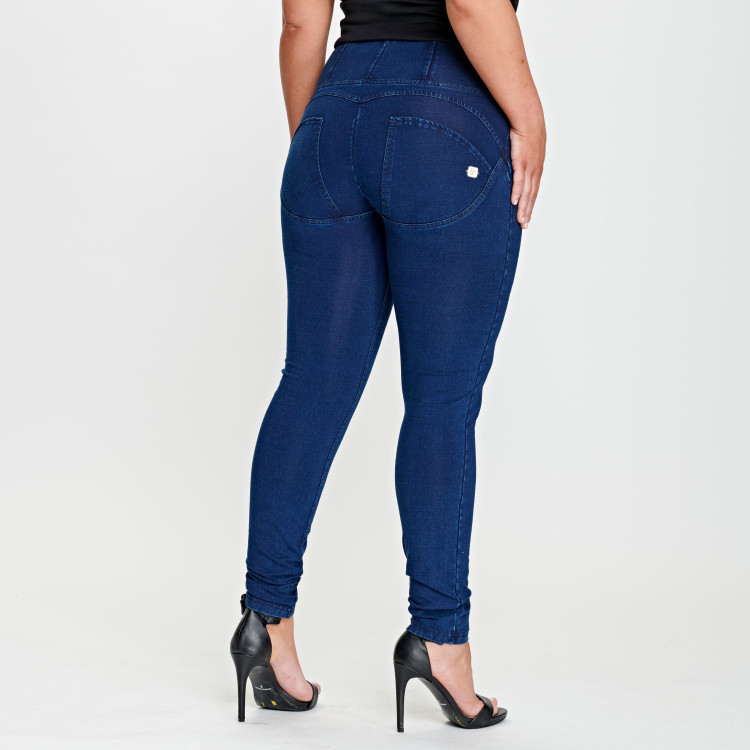 WR.UP® Denim Effect - High Waist Skinny - J0B - Dark Denim - Blue Seam