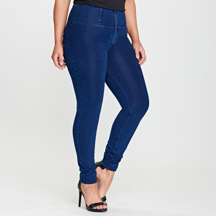 WR.UP® Denim Effect - High Waist Skinny - J0B - Dark Denim - Blue Seam