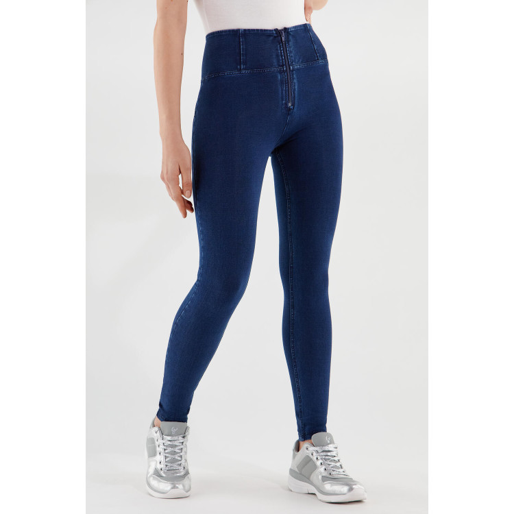 WR.UP® Denim Effect - High Waist Skinny - J0B - Dark Denim - Blue Seam