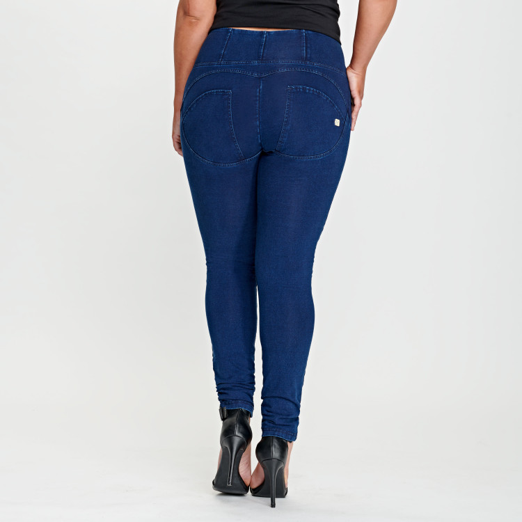 WR.UP® Denim Effect - High Waist Skinny - J0B - Dark Denim - Blue Seam