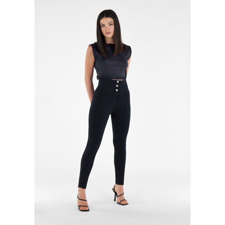 Freddy WR.UP® Curvy Pants - Buttoned High Waist Skinny - N - Black