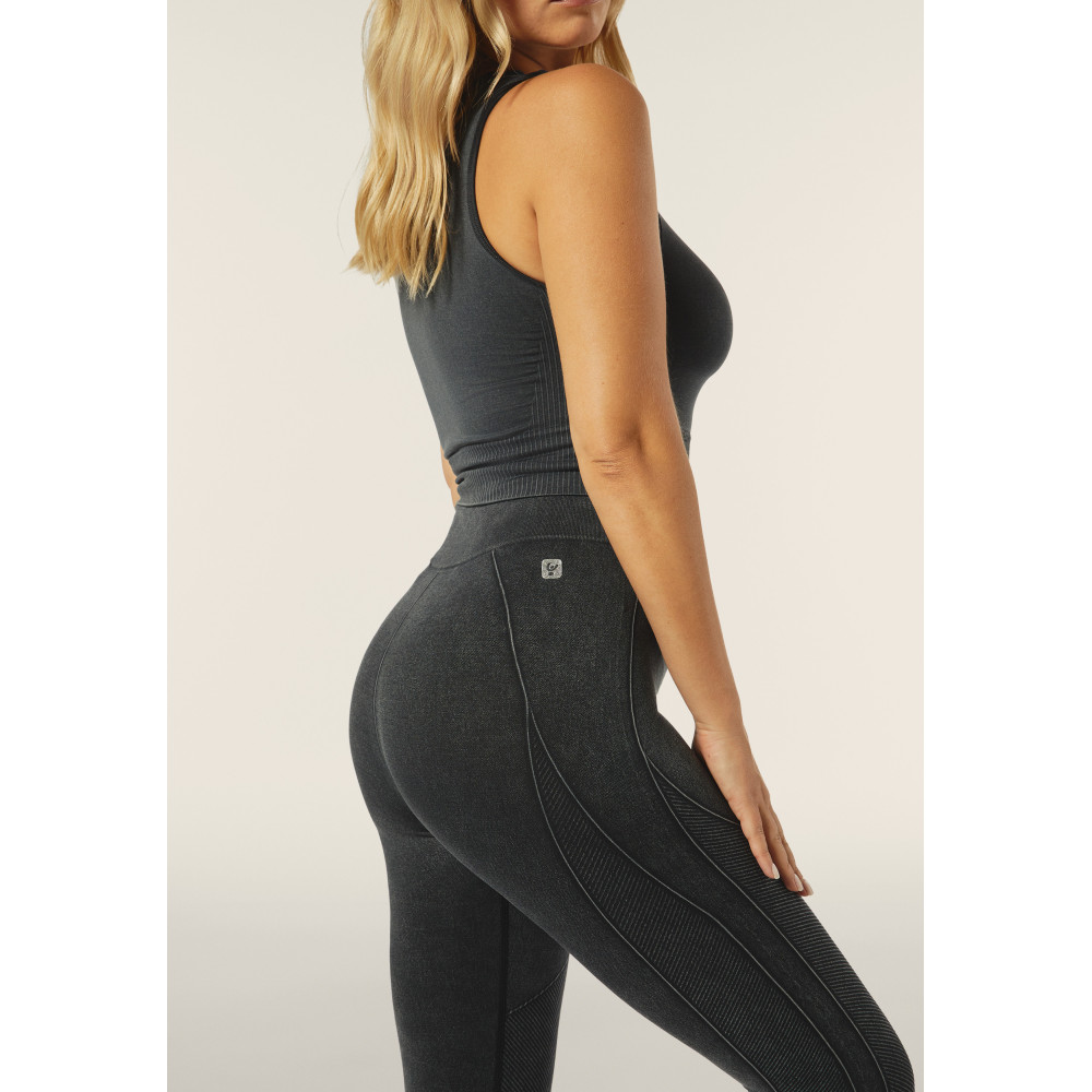 Freddy Seamless Sport Leggings - Black Denim - J7