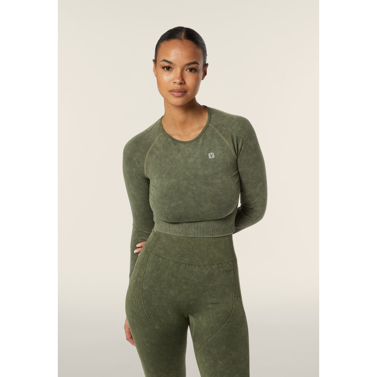 Freddy Seamless Sport Top - Cropped - Green - V52US