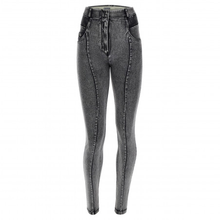 WR.UP® Snug Push-Up Jeans - Super High Waist Skinny - J131N - Grey - Black Seam