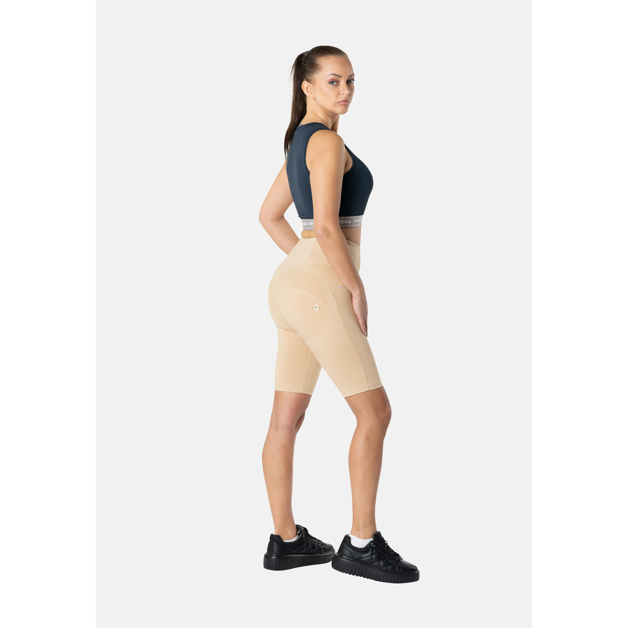 Freddy WR.UP® Push-Up Biker Shorts - High Waist - Beige