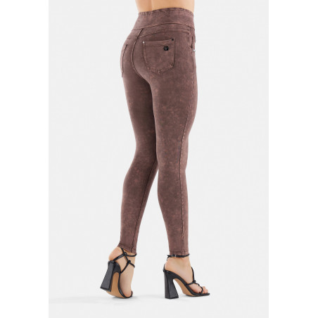 N.O.W® Yoga Pants - High Waist - Foldable Waist - Garment Dyed - Brown - M29
