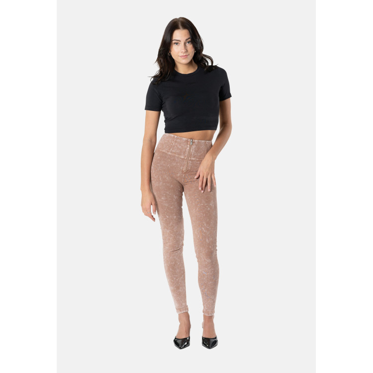 Freddy WR.UP® Push-Up Pants - High Waist Super Skinny - Acid-Washed - P80 - Dark Beige