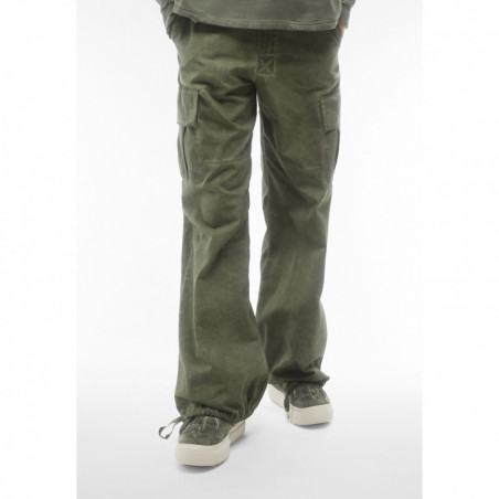 Cold-garment-dyed cargo trousers in canvas - V69CD