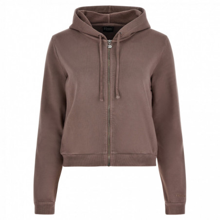 Cropped winter hoodie with a zip - P46X