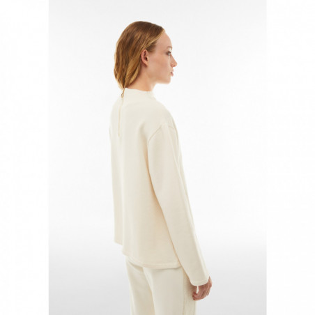 High neck sweatshirt with central rib-knit panel - W50