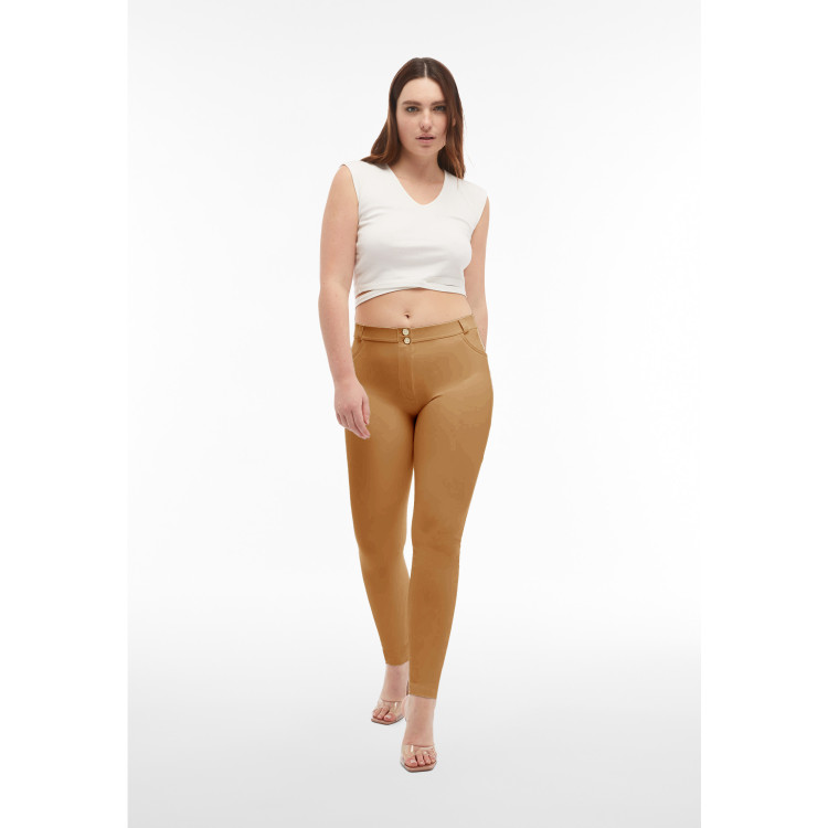 Freddy WR.UP® Vegan Leather Pants - Regular High Waist Skinny - M44 - Brown