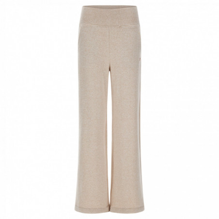 Wide-leg trousers in tricot fleece with a fold-over waistband - Z97Q