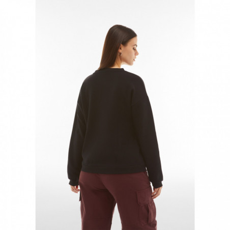 Crew neck sweatshirt with a cable-knit effect - N