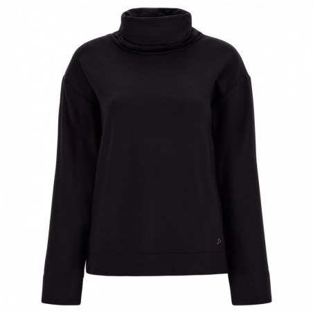 Viscose sweatshirt with a high neck and roomy sleeves - N