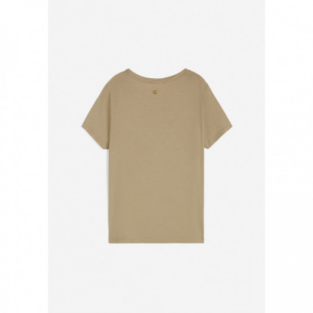 Viscose jersey t-shirt with an embroidered lurex logo - M93